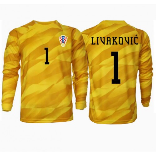 Fotbalové Dres Chorvatsko Dominik Livakovic #1 Brankářské Domácí ME 2024 Dlouhý Rukáv
